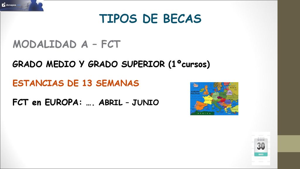 TIPOS DE BECAS MODALIDAD A – FCT