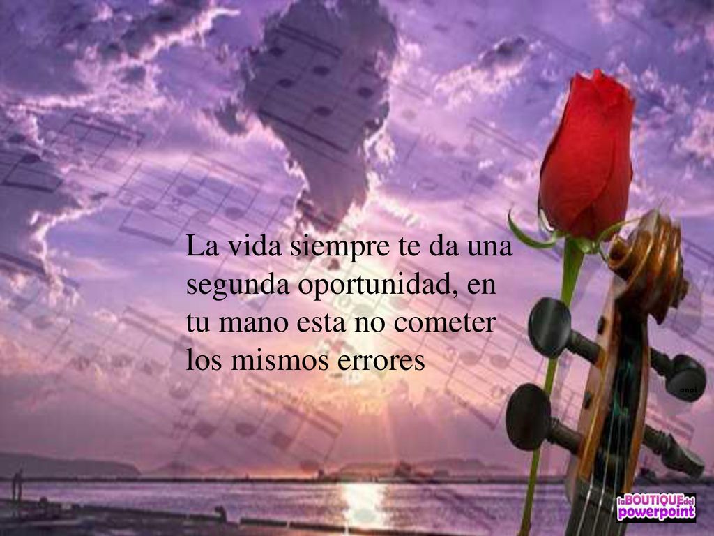 La vida siempre te da una segunda oportunidad, en tu mano esta no cometer los mismos errores