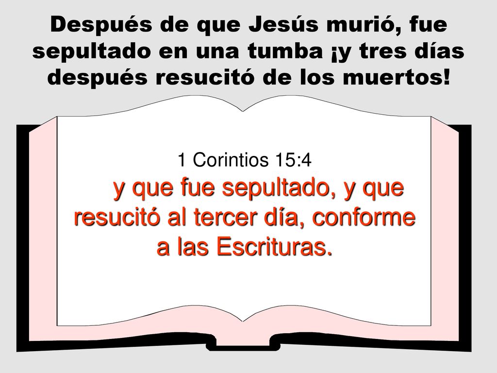 Después de que Jesús murió, fue sepultado en una tumba ¡y tres días después resucitó de los muertos!