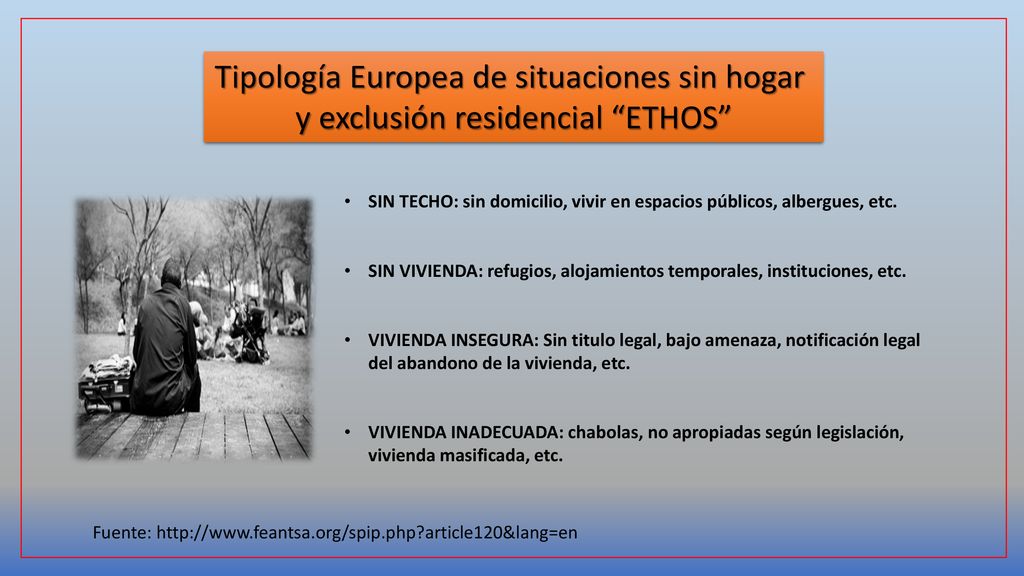 Tipología Europea de situaciones sin hogar