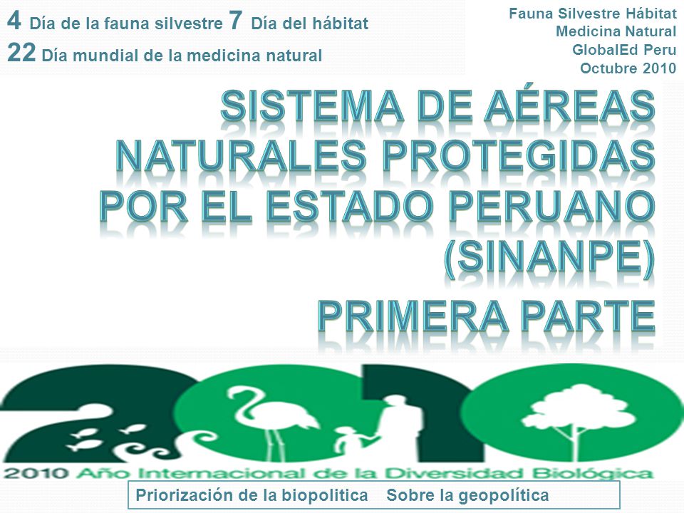Sistema de aéreas naturales protegidas por el Estado peruano (SINANPE)