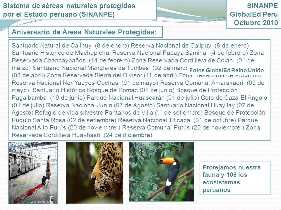 Sistema de aéreas naturales protegidas por el Estado peruano (SINANPE)