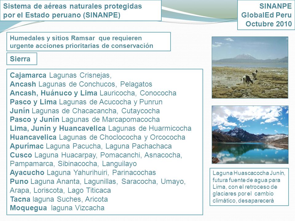 Sistema de aéreas naturales protegidas por el Estado peruano (SINANPE)