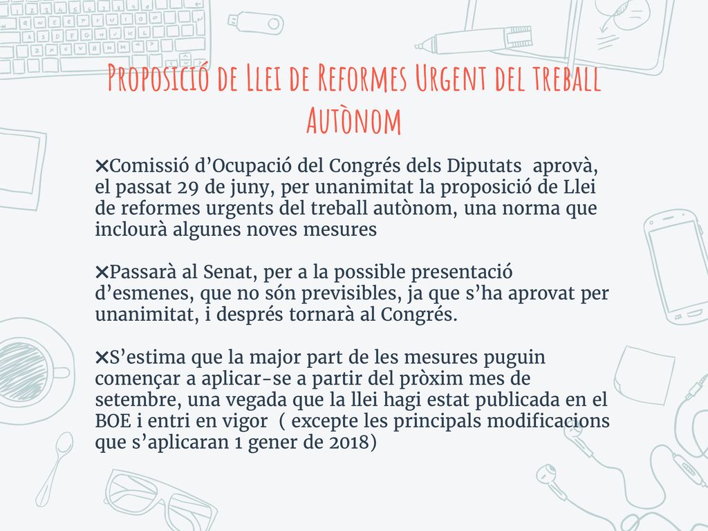 Proposició de Llei de Reformes Urgent del treball Autònom