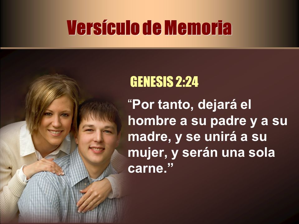Versículo de Memoria GENESIS 2:24