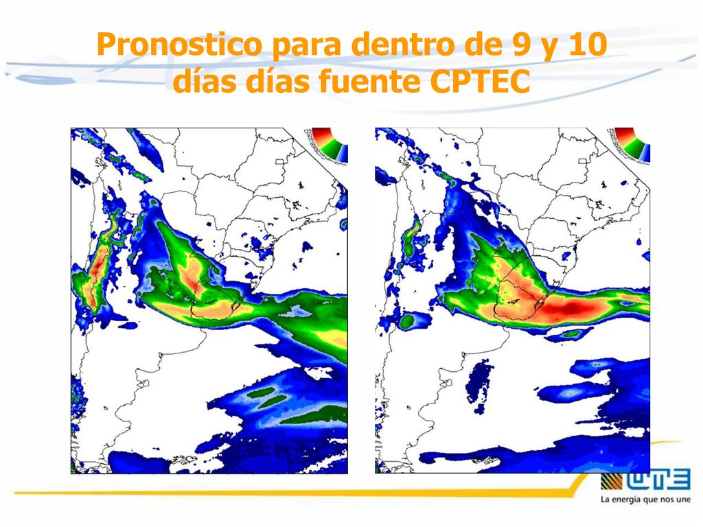 Pronostico para dentro de 9 y 10 días días fuente CPTEC