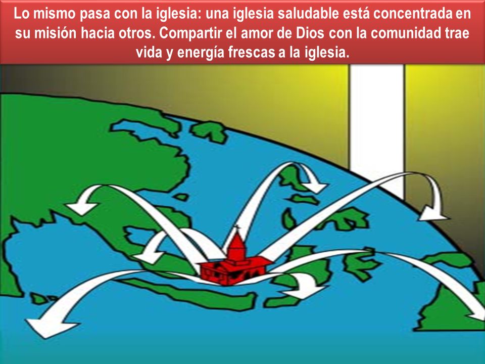 Lo mismo pasa con la iglesia: una iglesia saludable está concentrada en su misión hacia otros.