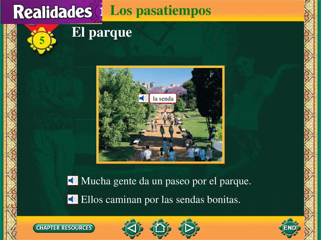 Los pasatiempos El parque Mucha gente da un paseo por el parque.