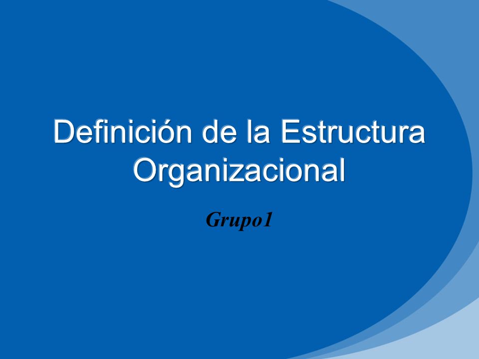 Definición de la Estructura Organizacional