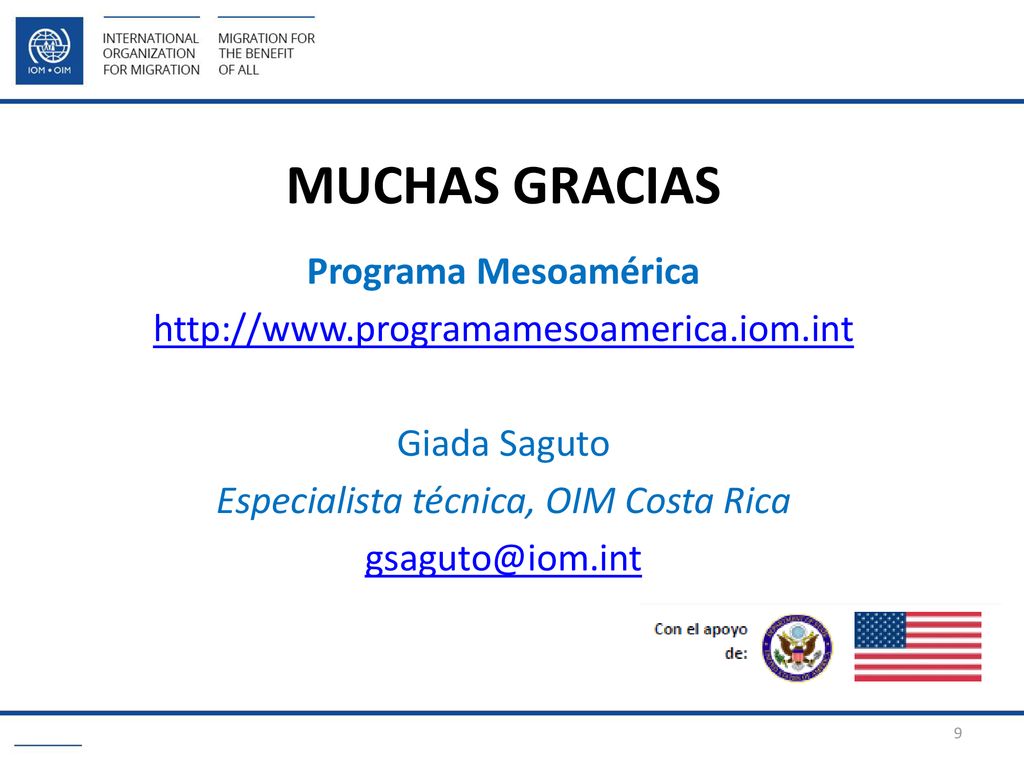 Especialista técnica, OIM Costa Rica