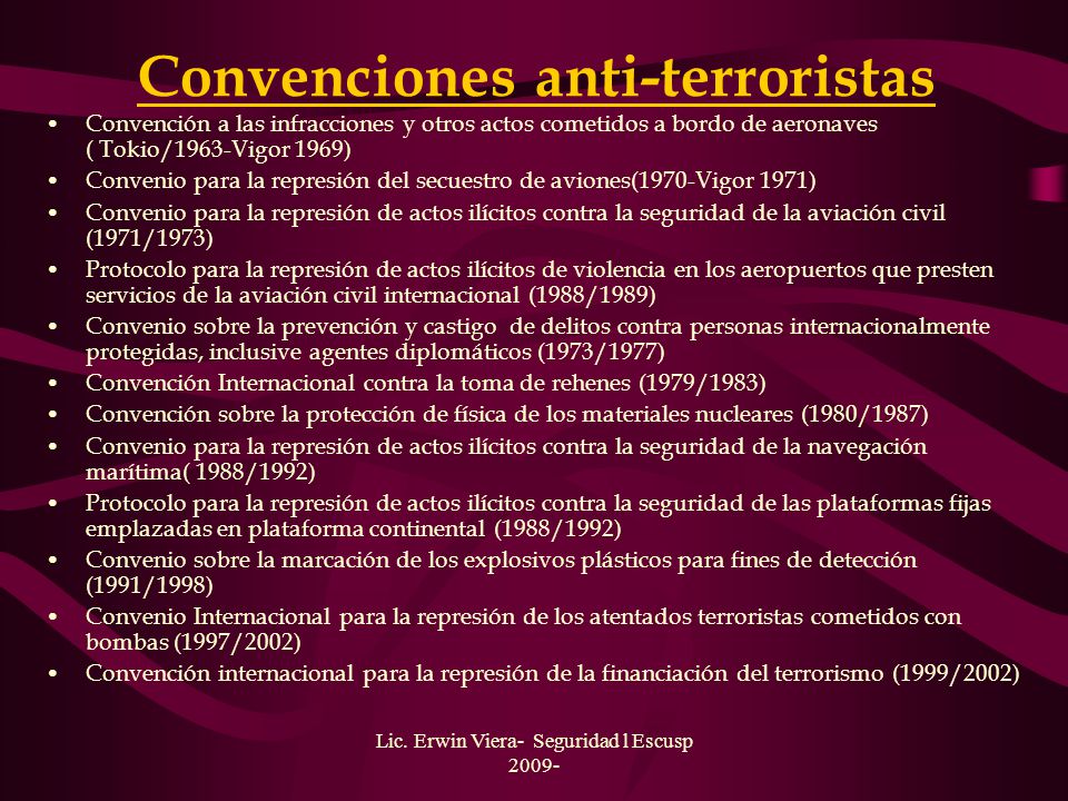 Convenciones anti-terroristas