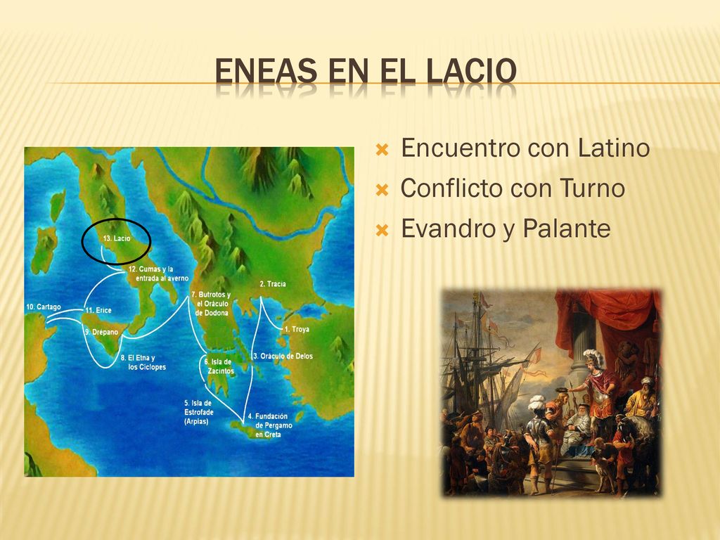 Eneas en el lacio Encuentro con Latino Conflicto con Turno