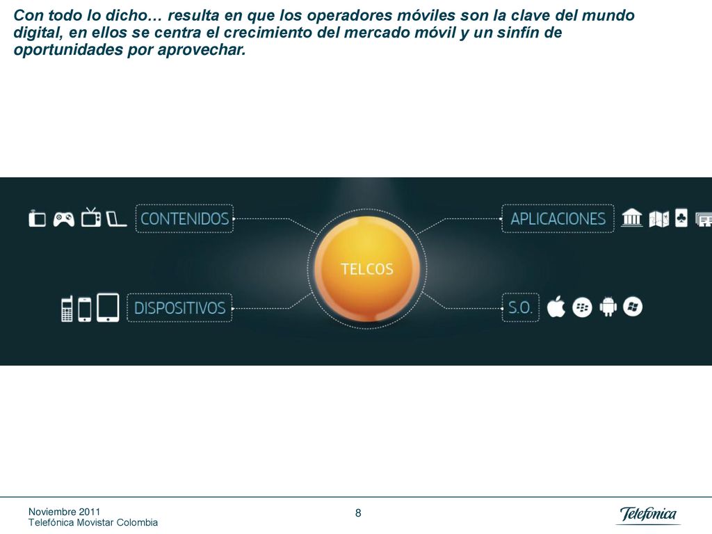 Con todo lo dicho… resulta en que los operadores móviles son la clave del mundo digital, en ellos se centra el crecimiento del mercado móvil y un sinfín de oportunidades por aprovechar.