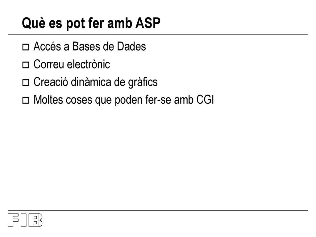 Què es pot fer amb ASP Accés a Bases de Dades Correu electrònic