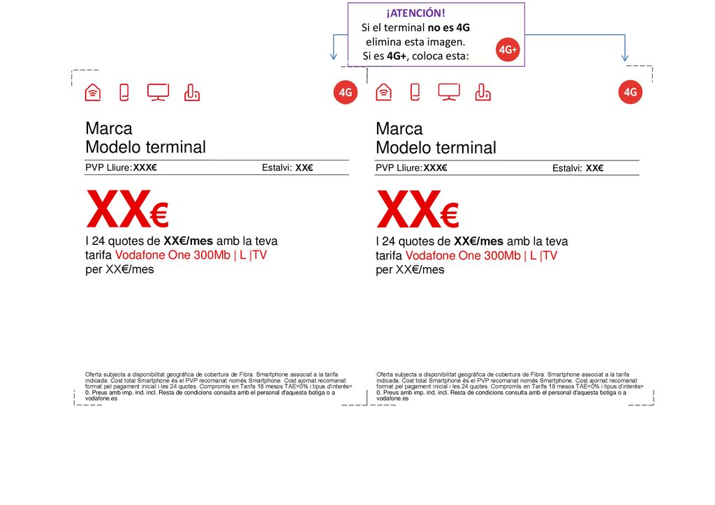 XX€ XX€ Marca Modelo terminal Marca Modelo terminal