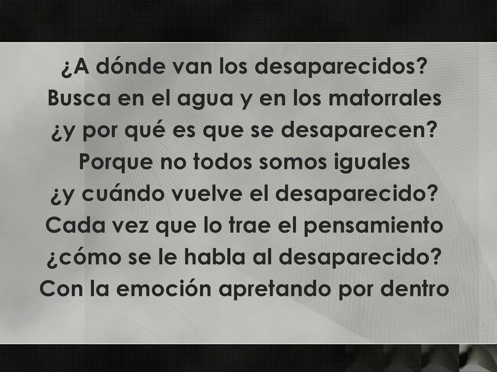 ¿A dónde van los desaparecidos Busca en el agua y en los matorrales