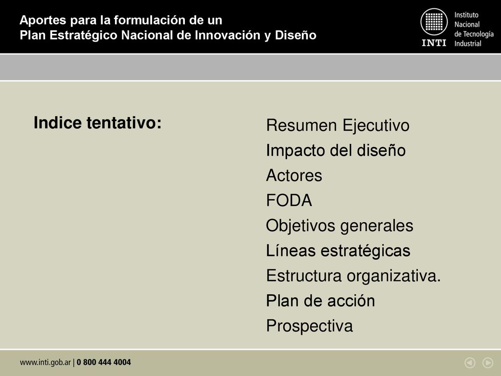 Aportes para la formulación de un Plan Estratégico Nacional de Innovación y Diseño
