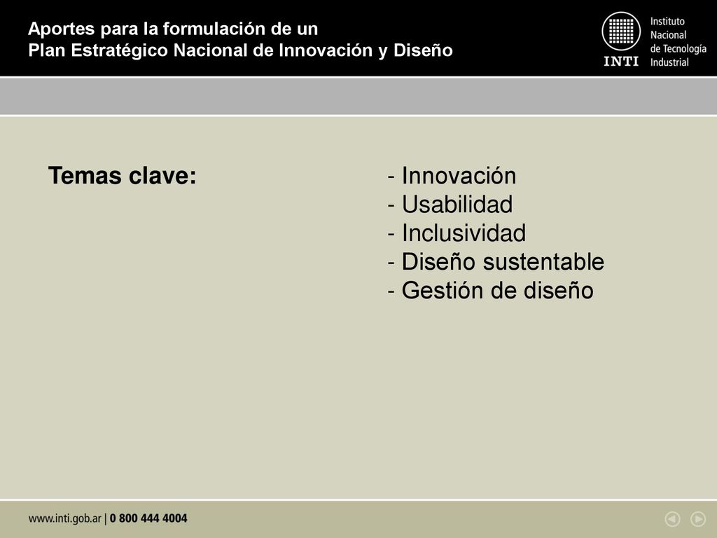 Aportes para la formulación de un Plan Estratégico Nacional de Innovación y Diseño