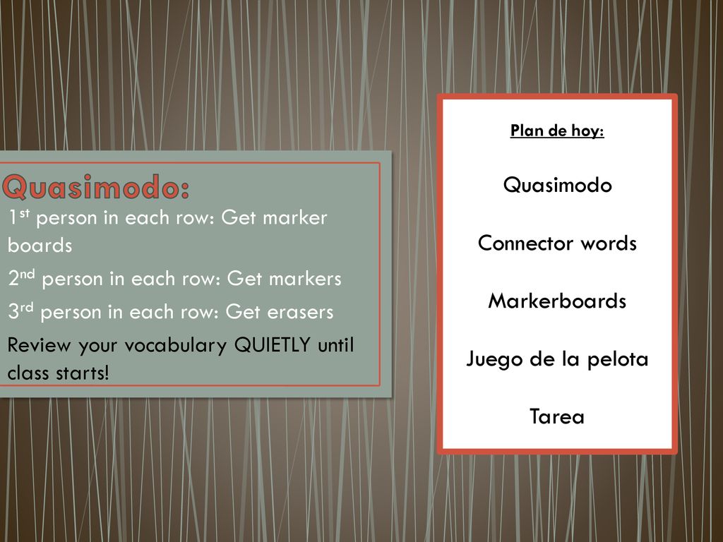 Quasimodo: Quasimodo Connector words Markerboards Juego de la pelota