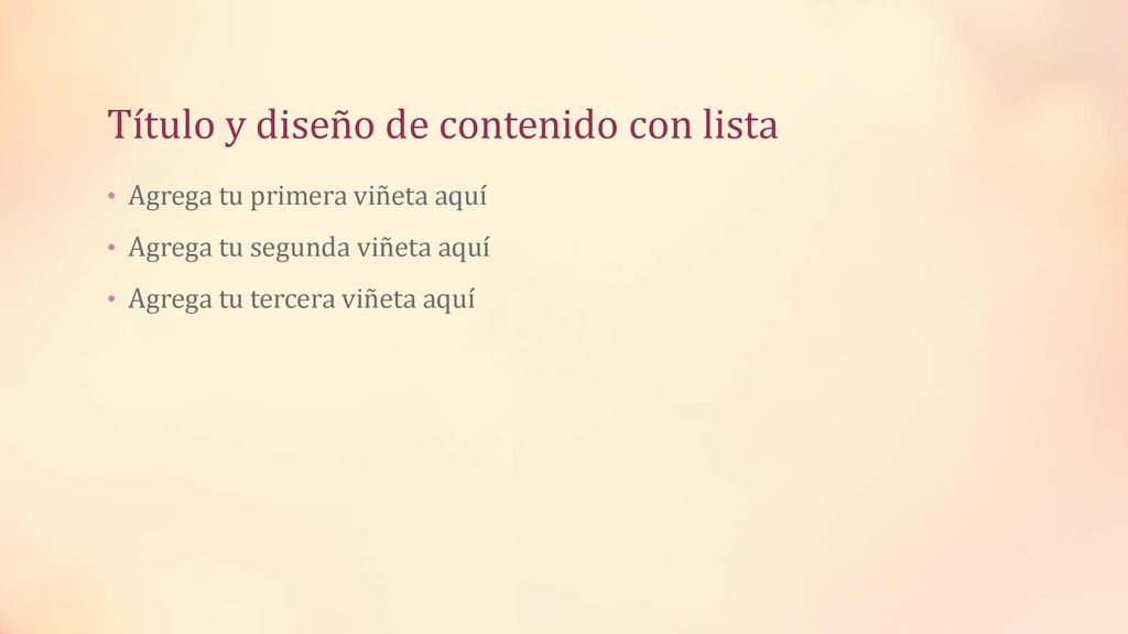 Título y diseño de contenido con lista