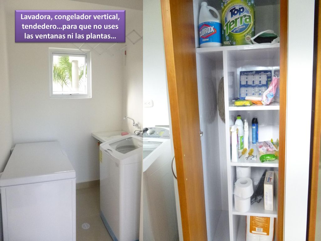Lavadora, congelador vertical, tendedero…para que no uses las ventanas ni las plantas…