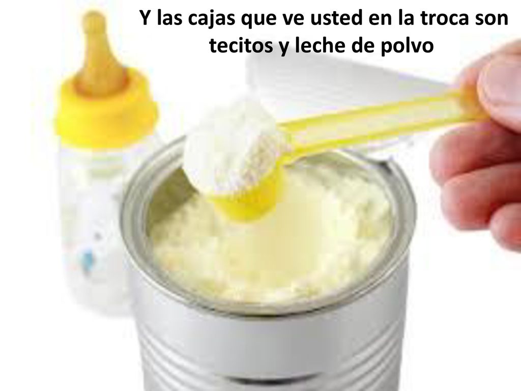 Y las cajas que ve usted en la troca son tecitos y leche de polvo