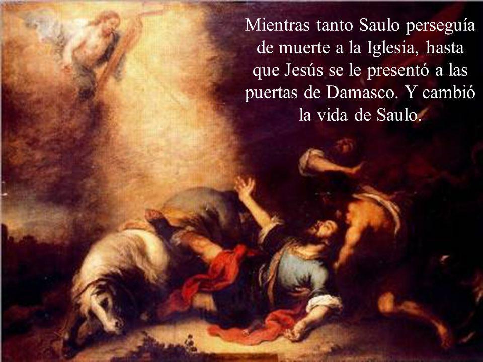 Mientras tanto Saulo perseguía de muerte a la Iglesia, hasta que Jesús se le presentó a las puertas de Damasco.