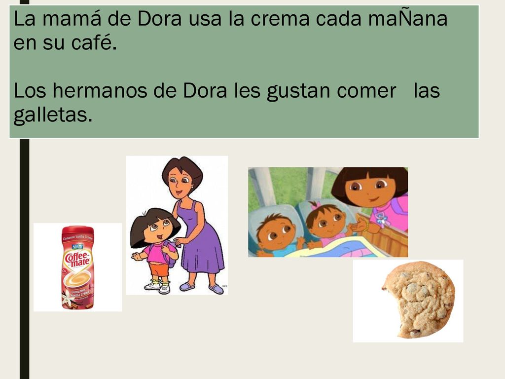 La mamá de Dora usa la crema cada maÑana en su café