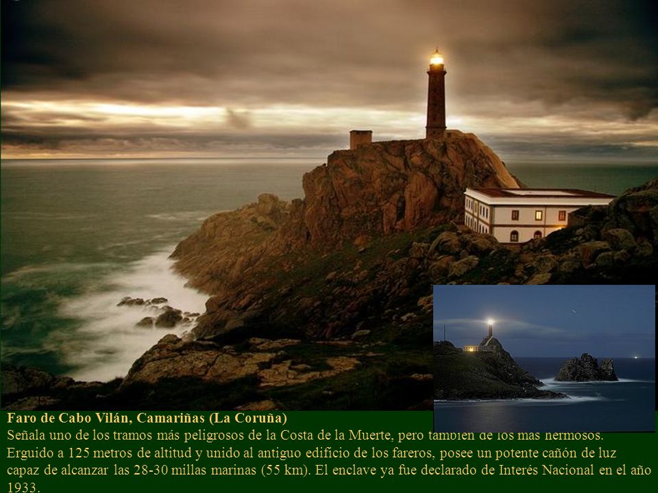 Faro de Cabo Vilán, Camariñas (La Coruña) Señala uno de los tramos más peligrosos de la Costa de la Muerte, pero también de los más hermosos.