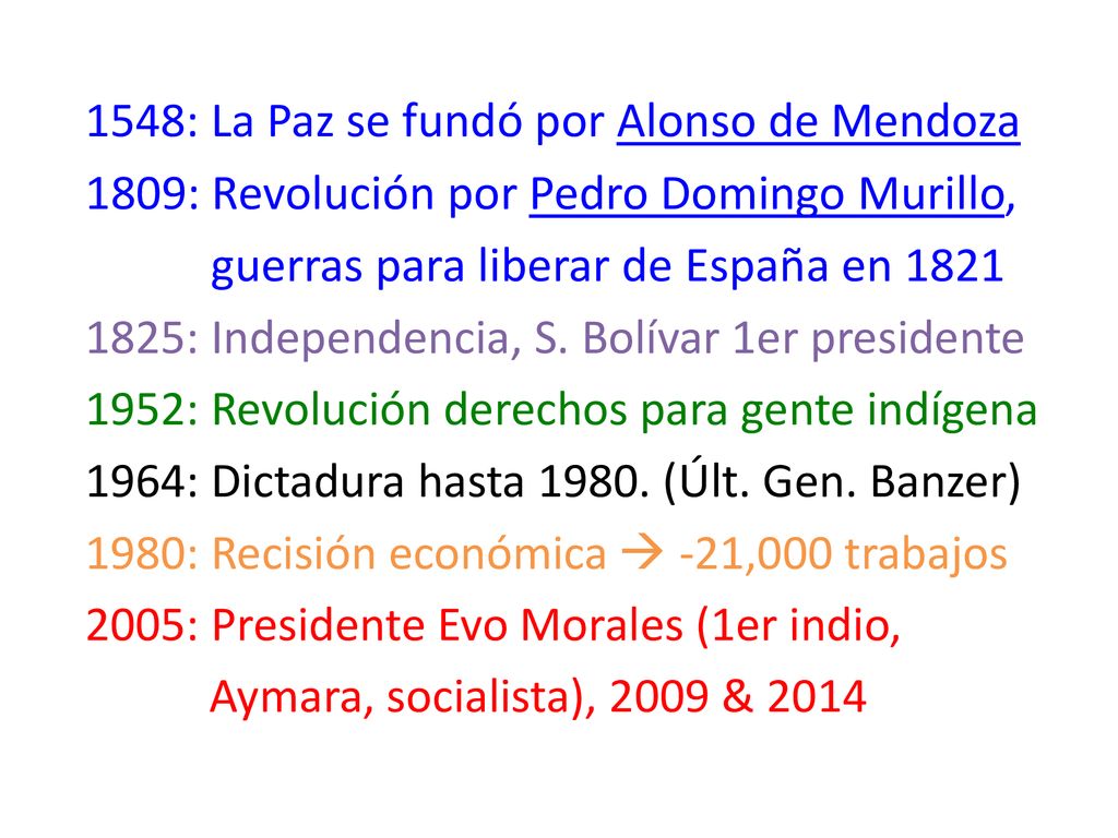 1548: La Paz se fundó por Alonso de Mendoza