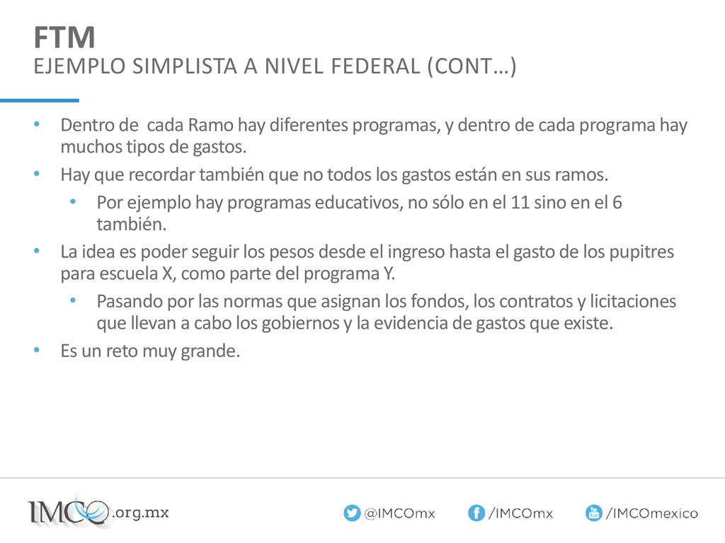FTM Ejemplo simplista a nivel federal (Cont…)