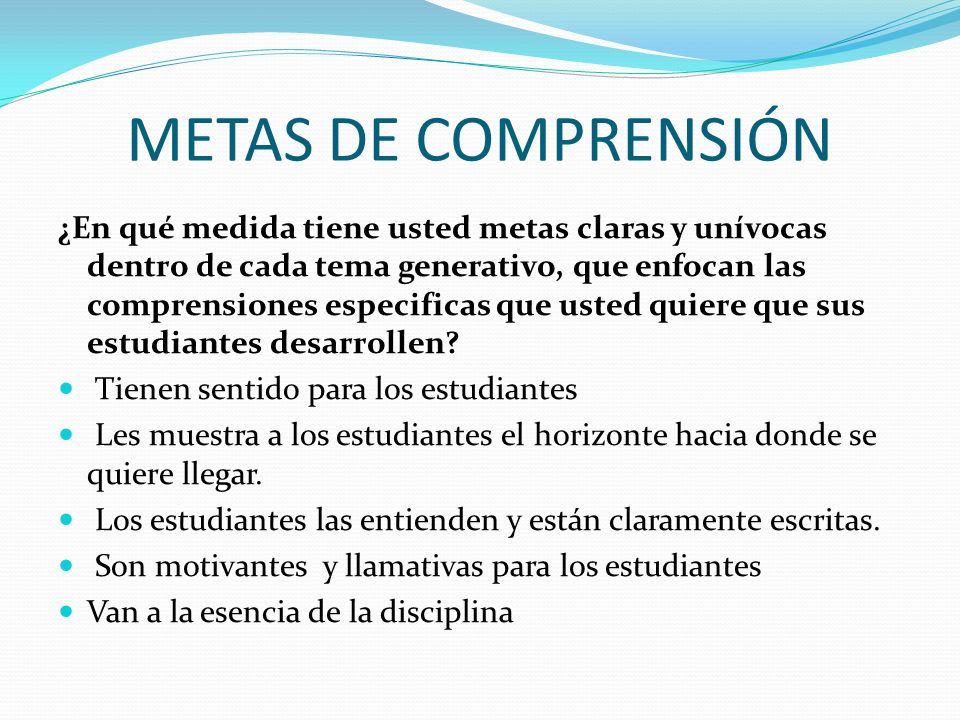 METAS DE COMPRENSIÓN