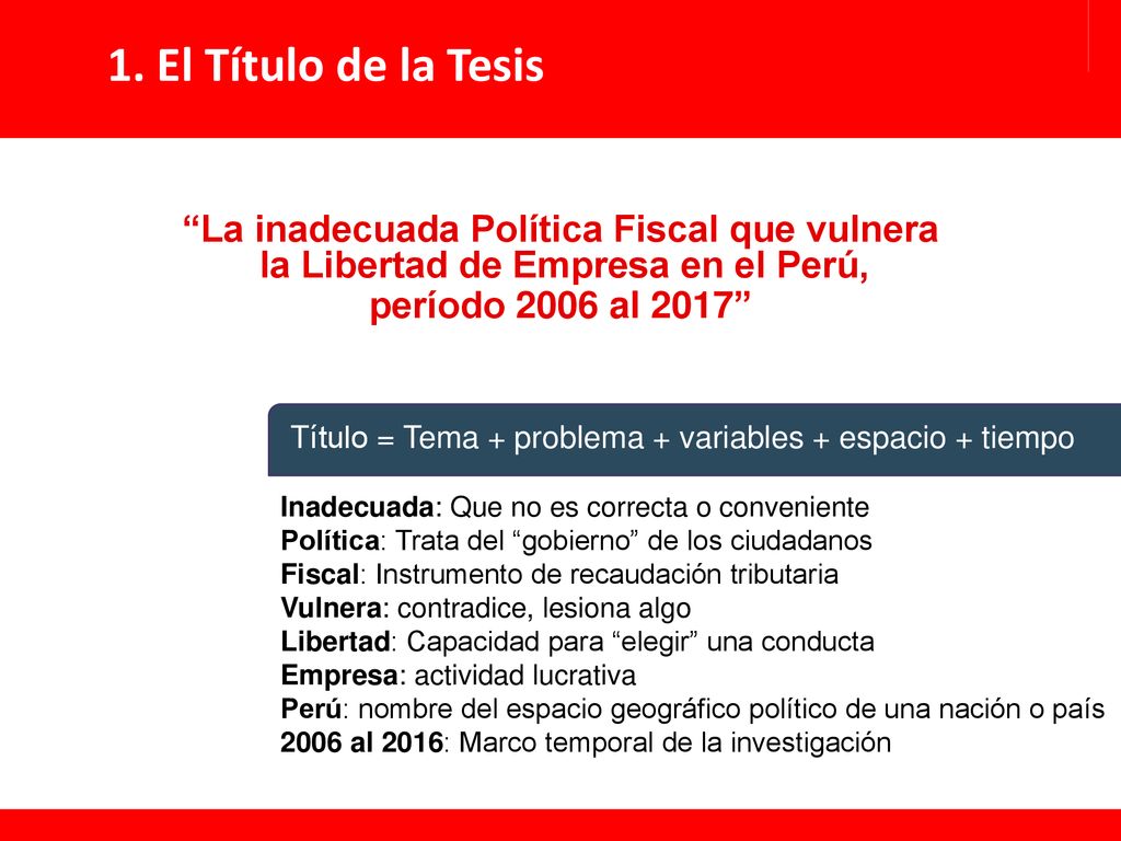 Título = Tema + problema + variables + espacio + tiempo
