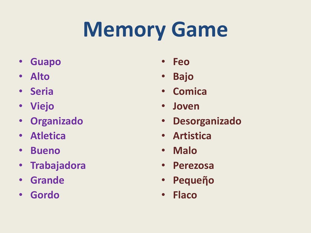Memory Game Guapo Alto Seria Viejo Organizado Atletica Bueno
