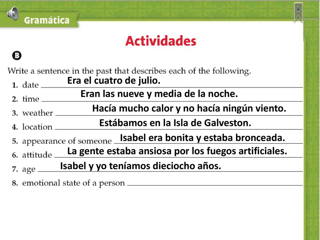 Era el cuatro de julio. Eran las nueve y media de la noche. Hacía mucho calor y no hacía ningún viento.