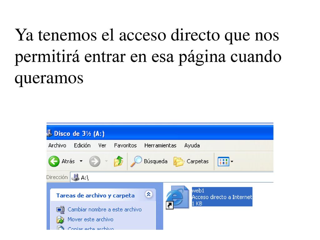 Ya tenemos el acceso directo que nos permitirá entrar en esa página cuando queramos