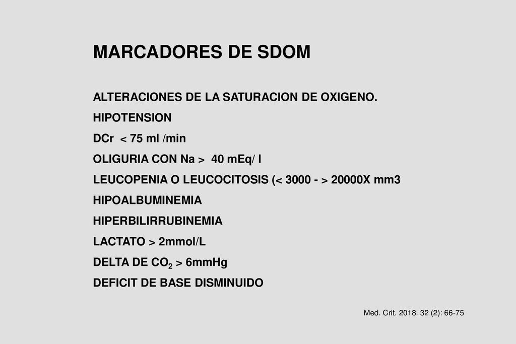 MARCADORES DE SDOM ALTERACIONES DE LA SATURACION DE OXIGENO.