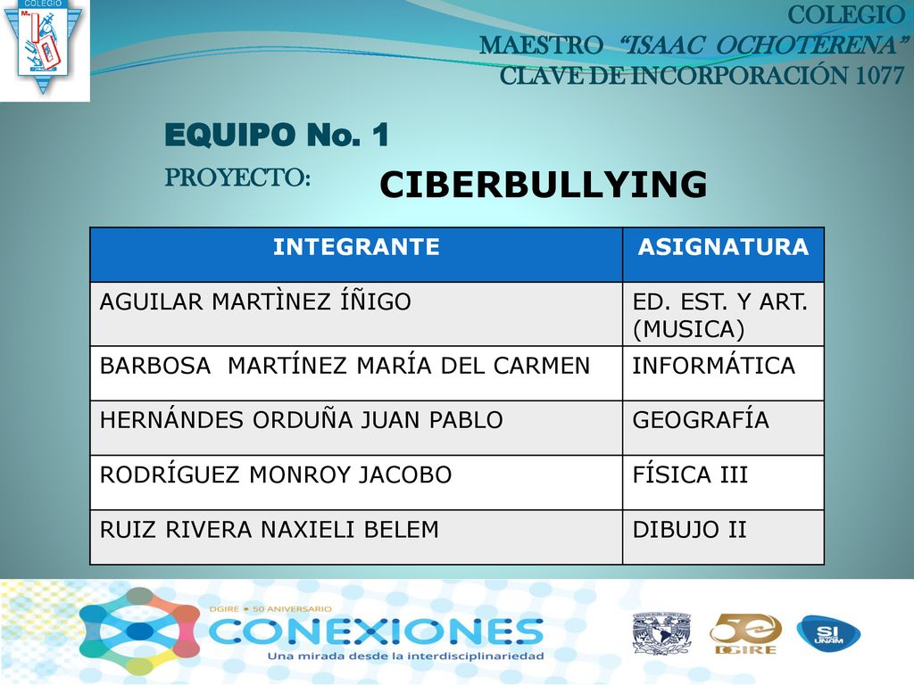 COLEGIO MAESTRO ISAAC OCHOTERENA CLAVE DE INCORPORACIÓN 1077