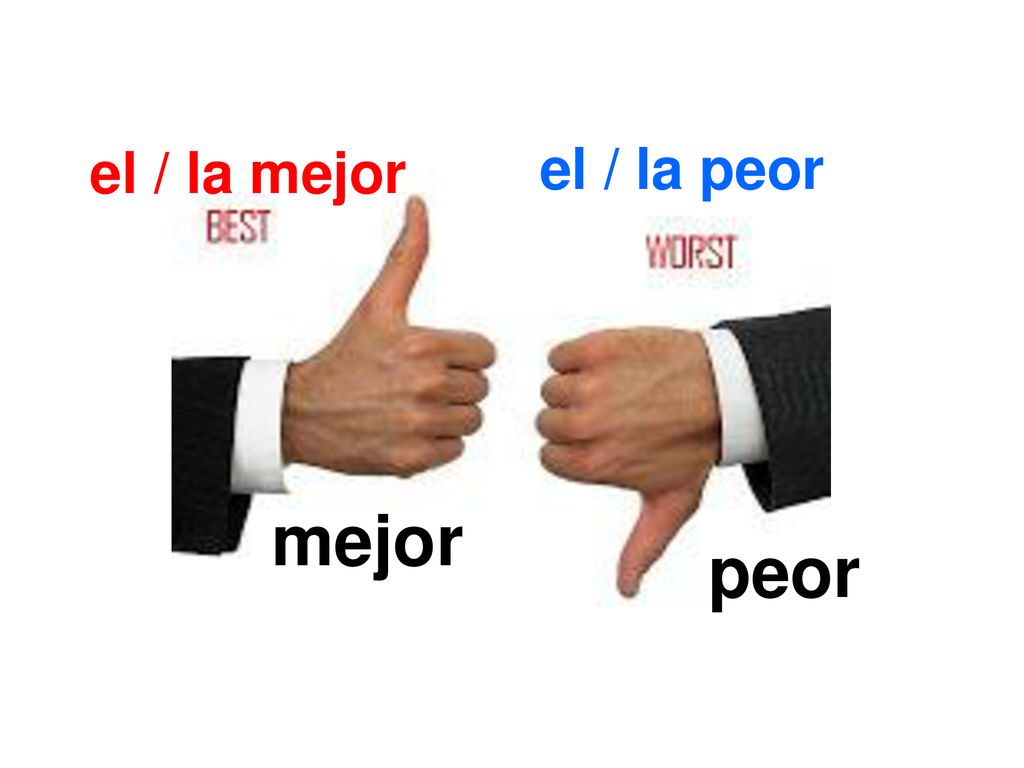 el / la mejor el / la peor mejor peor