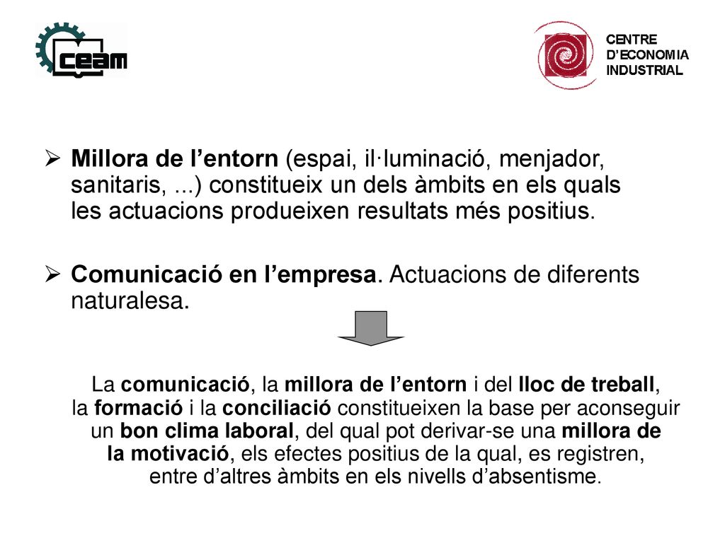 Millora de l’entorn (espai, il·luminació, menjador, sanitaris,