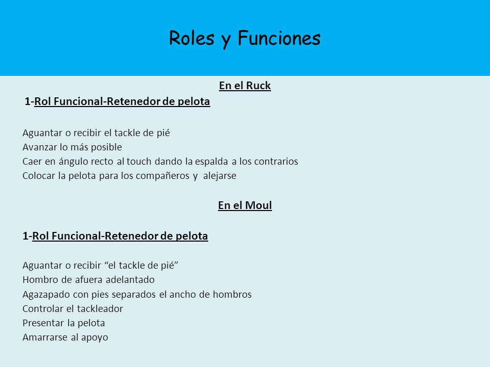 Roles y Funciones En el Ruck 1-Rol Funcional-Retenedor de pelota