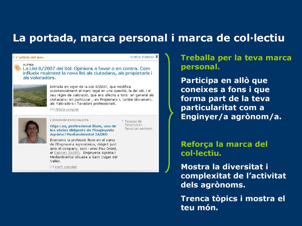 La portada, marca personal i marca de col·lectiu