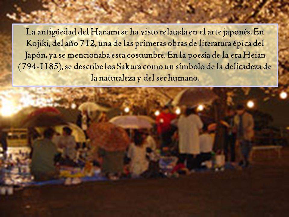 La antigüedad del Hanami se ha visto relatada en el arte japonés