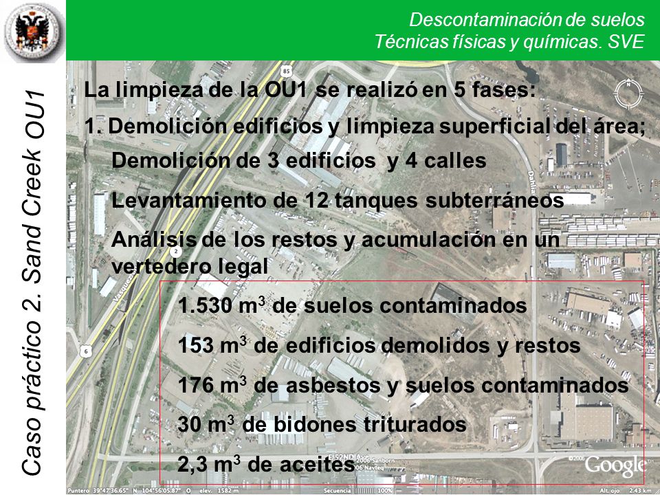 OU1 La limpieza de la OU1 se realizó en 5 fases: