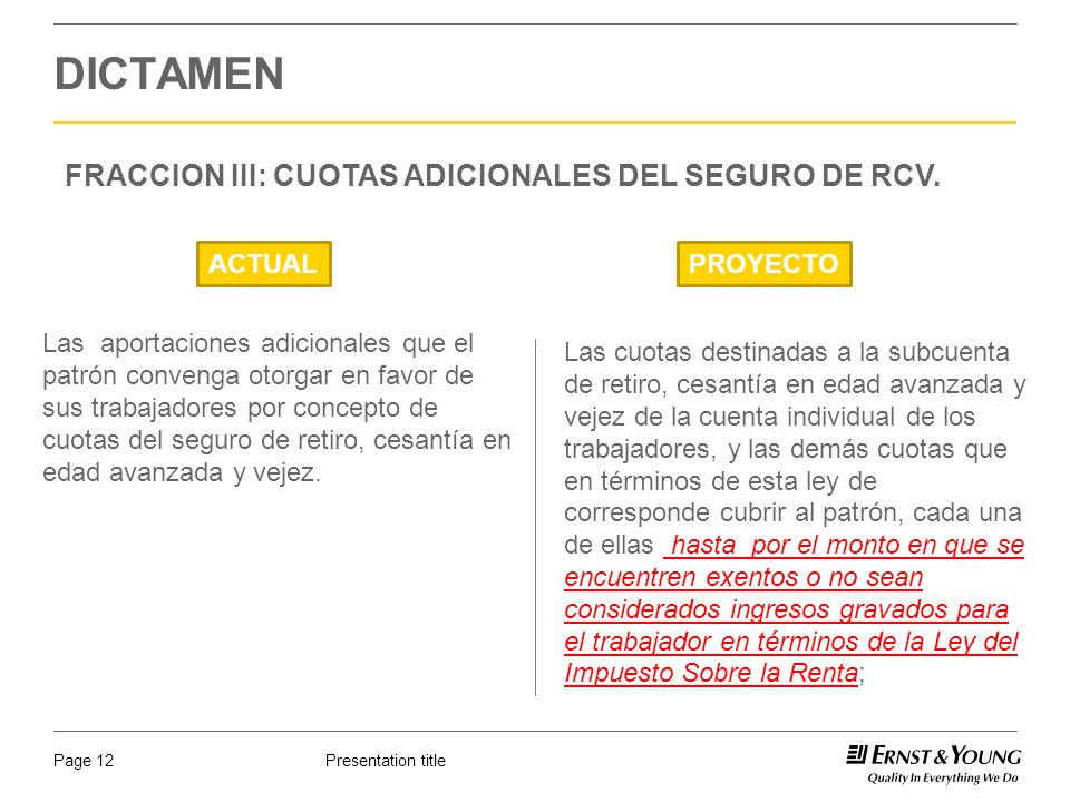 DICTAMEN FRACCION III: CUOTAS ADICIONALES DEL SEGURO DE RCV. ACTUAL