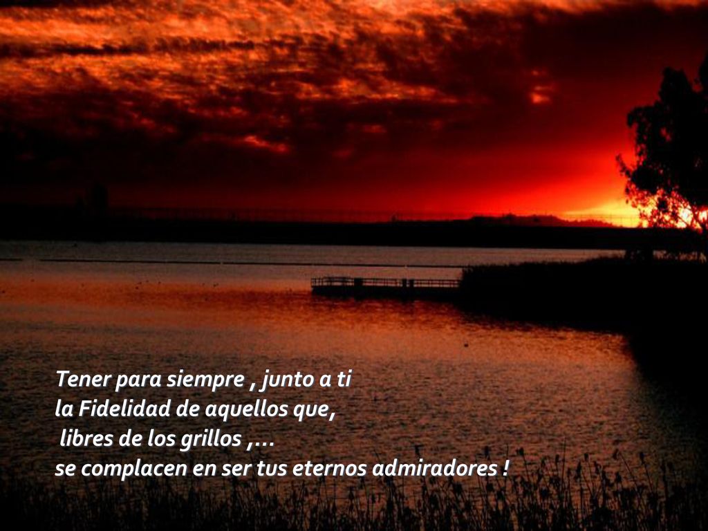 Tener para siempre , junto a ti la Fidelidad de aquellos que,