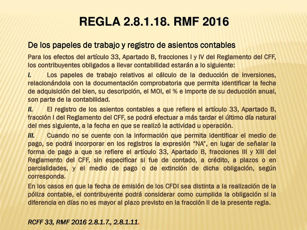 De los papeles de trabajo y registro de asientos contables