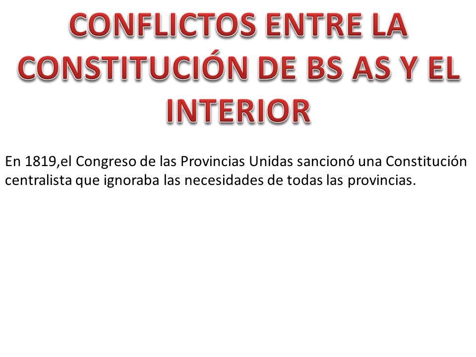 CONFLICTOS ENTRE LA CONSTITUCIÓN DE BS AS Y EL INTERIOR