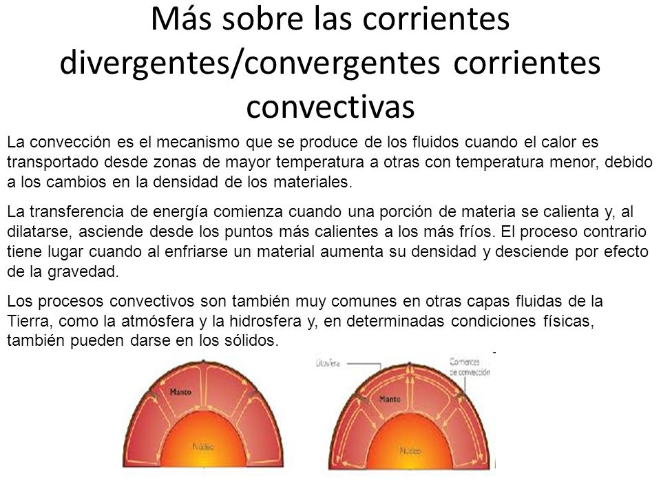 Más sobre las corrientes divergentes/convergentes corrientes convectivas