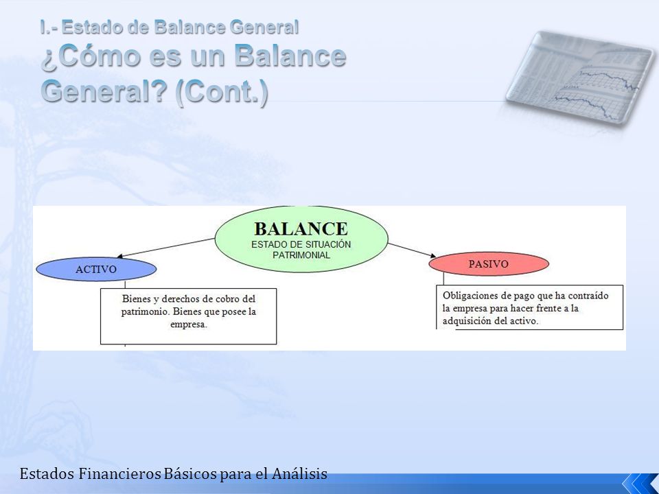 I.- Estado de Balance General ¿Cómo es un Balance General (Cont.)